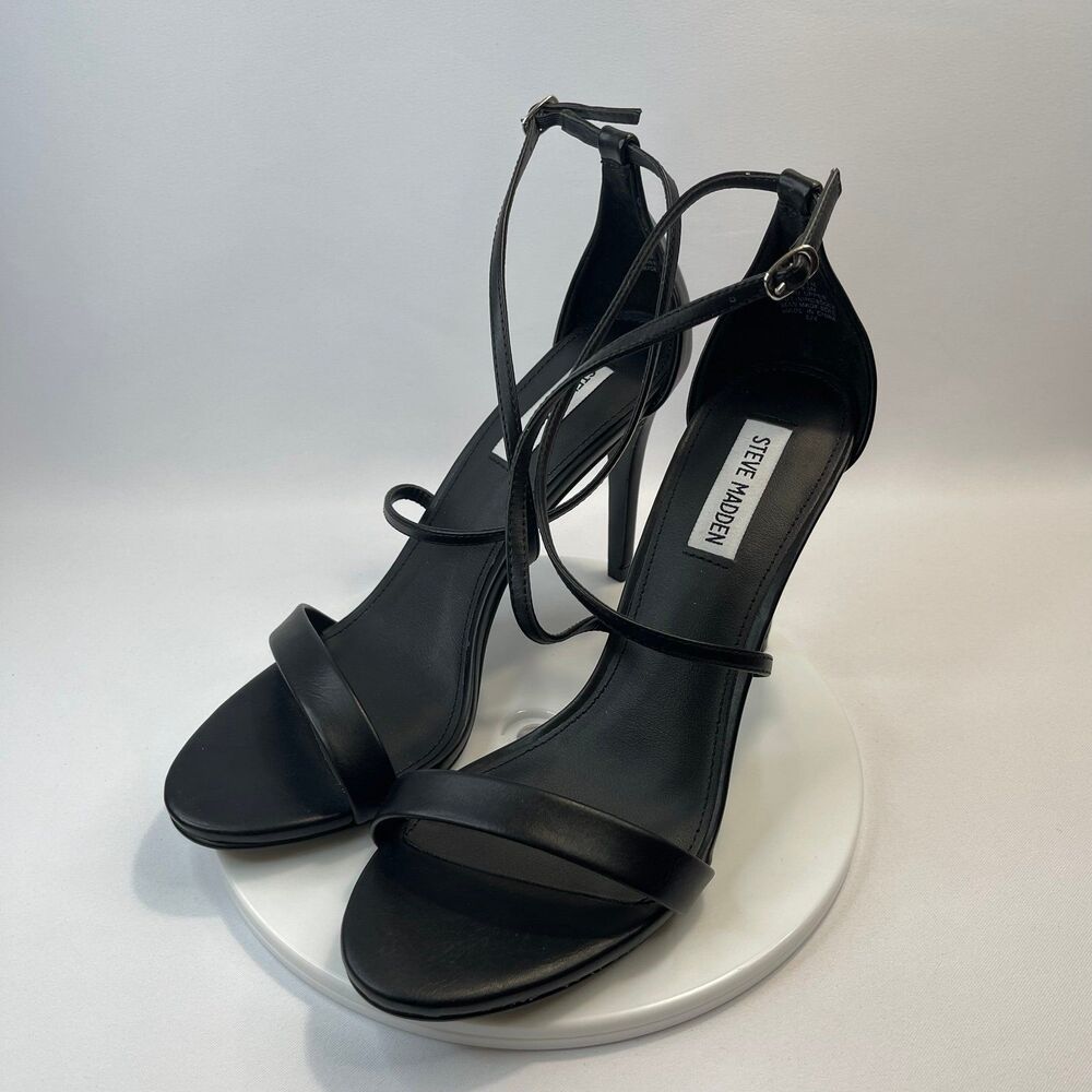 Steve Madden Black Strappy Stiletto Heels